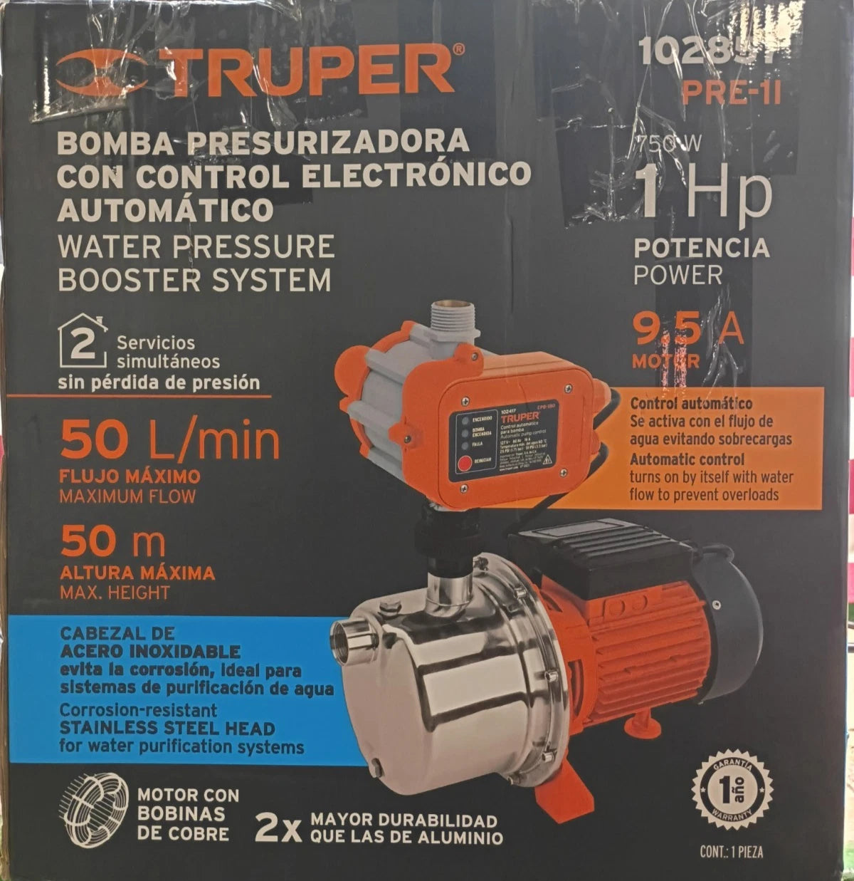 TRUPER PRE-11 Water Pressure Booster System For Parts Only