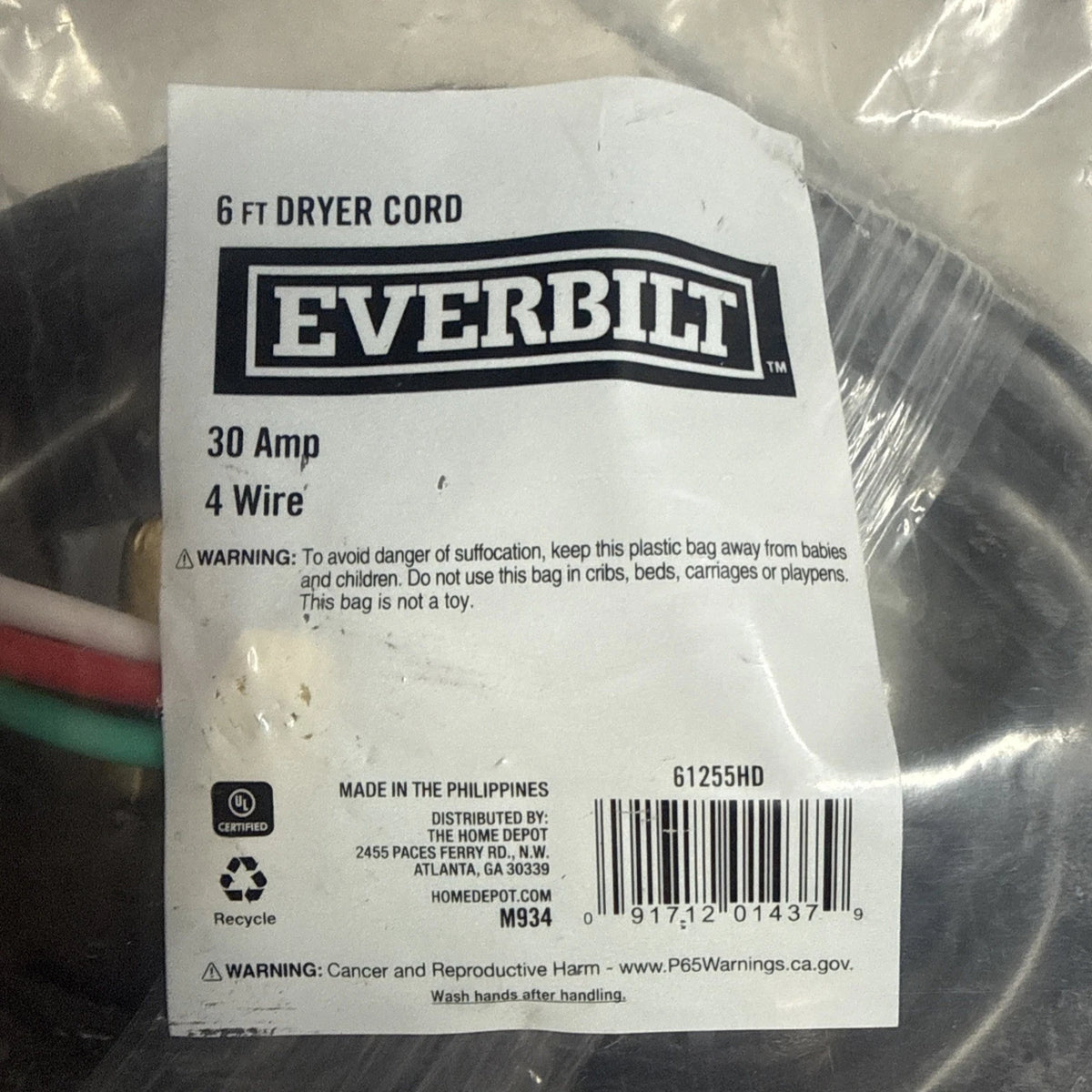 7-PACK Everbilt 61255HD Dryer Plug 4 Wire Electric 30 Amp Genuine OEM