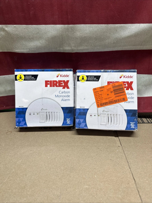 2 Pack Kidde Firex Hardwired Carbon Monoxide Detector w/LED, 9V Backup Battery