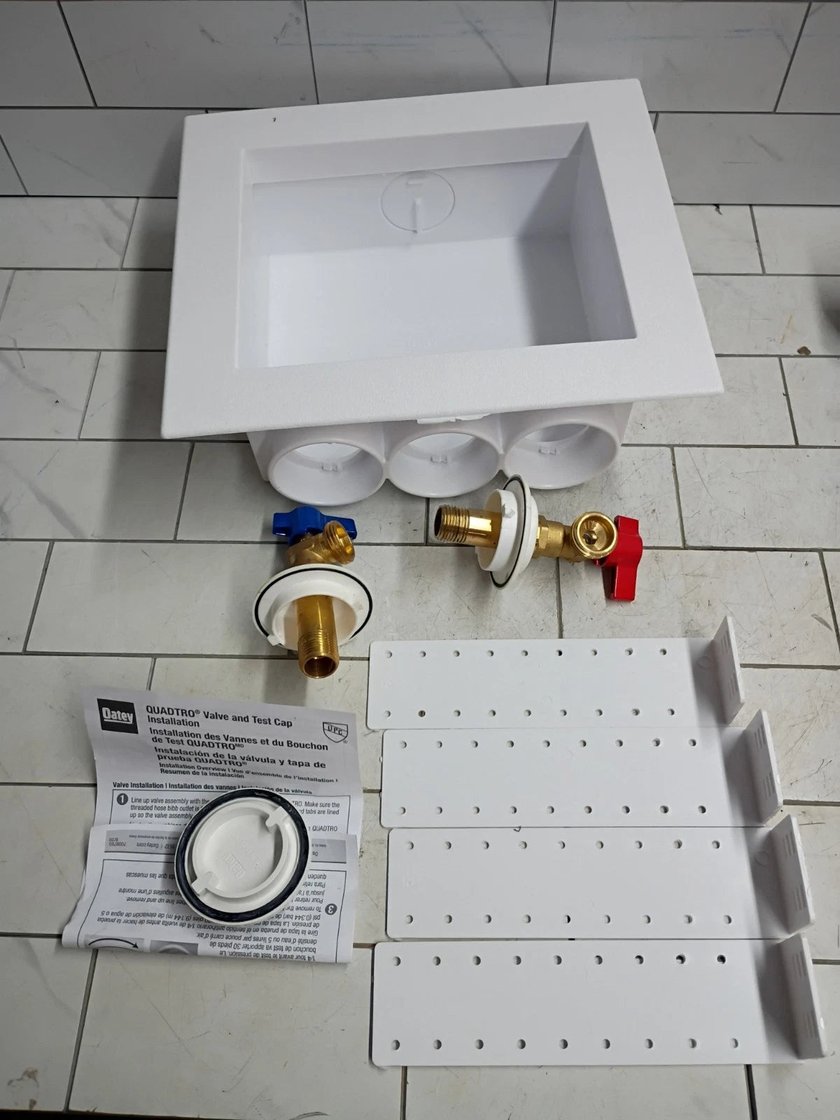 Oatey Quadtro Model 38529 Washing Machine Outlet Box 1/2" Thread Open Box