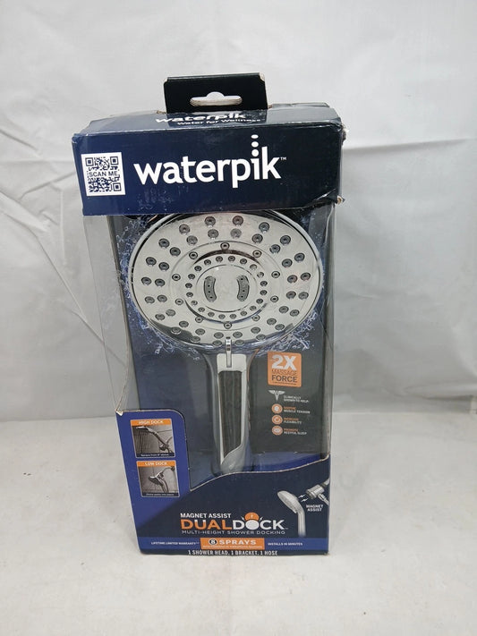Waterpik 8-Spray Wall Mount Magnet Multi Height Handheld Shower Head 1.8 GPM