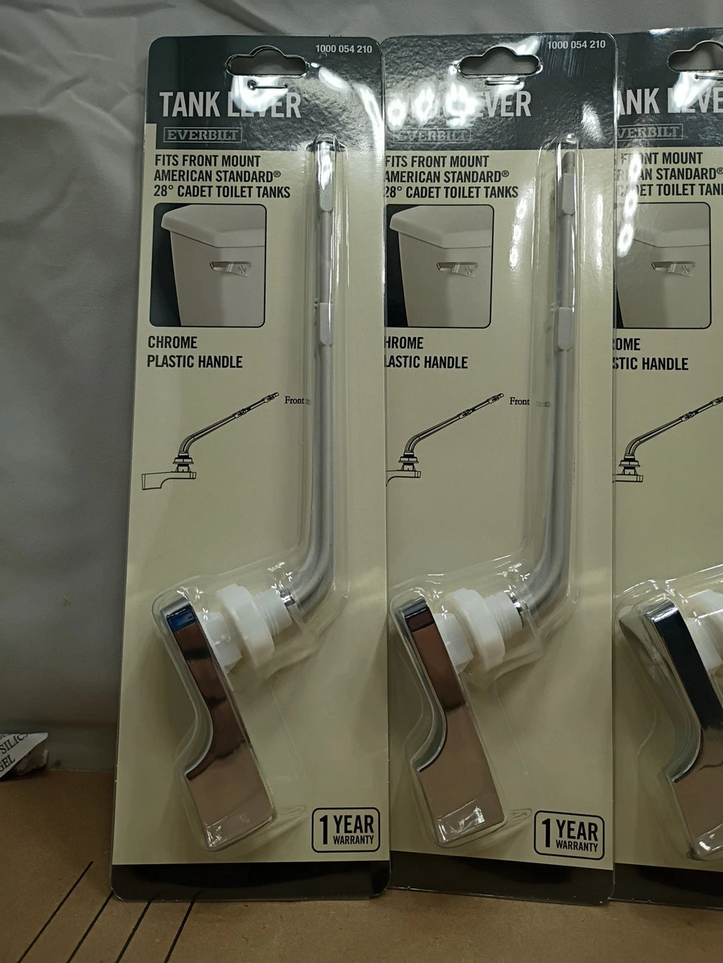 6 Pk Everbilt 28-Deg Toilet Tank Lever Chrome 224385-open Box