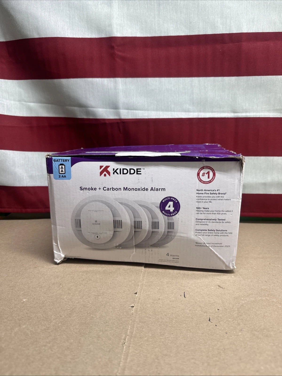 Kidde Smoke & Carbon Monoxide Detectors AA Battery Powered Model 30CUDR (4 Pack)