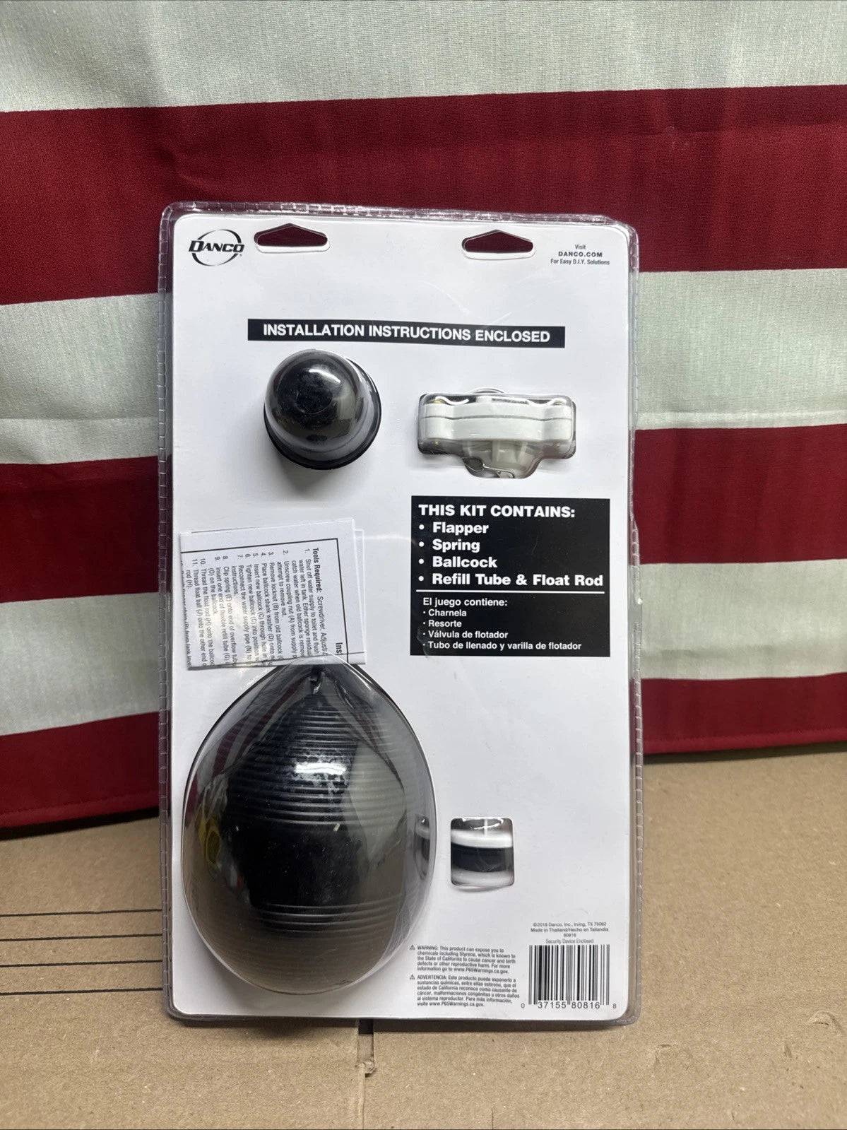 Danco 80816 Complete Toilet Repair Kit Fill Valve, Flapper, Rod, Float