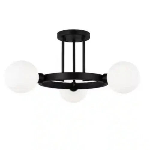 Visual Comfort Clybourn 3-Light Midnight Black Semi-Flush Mount 7761603-112 OB