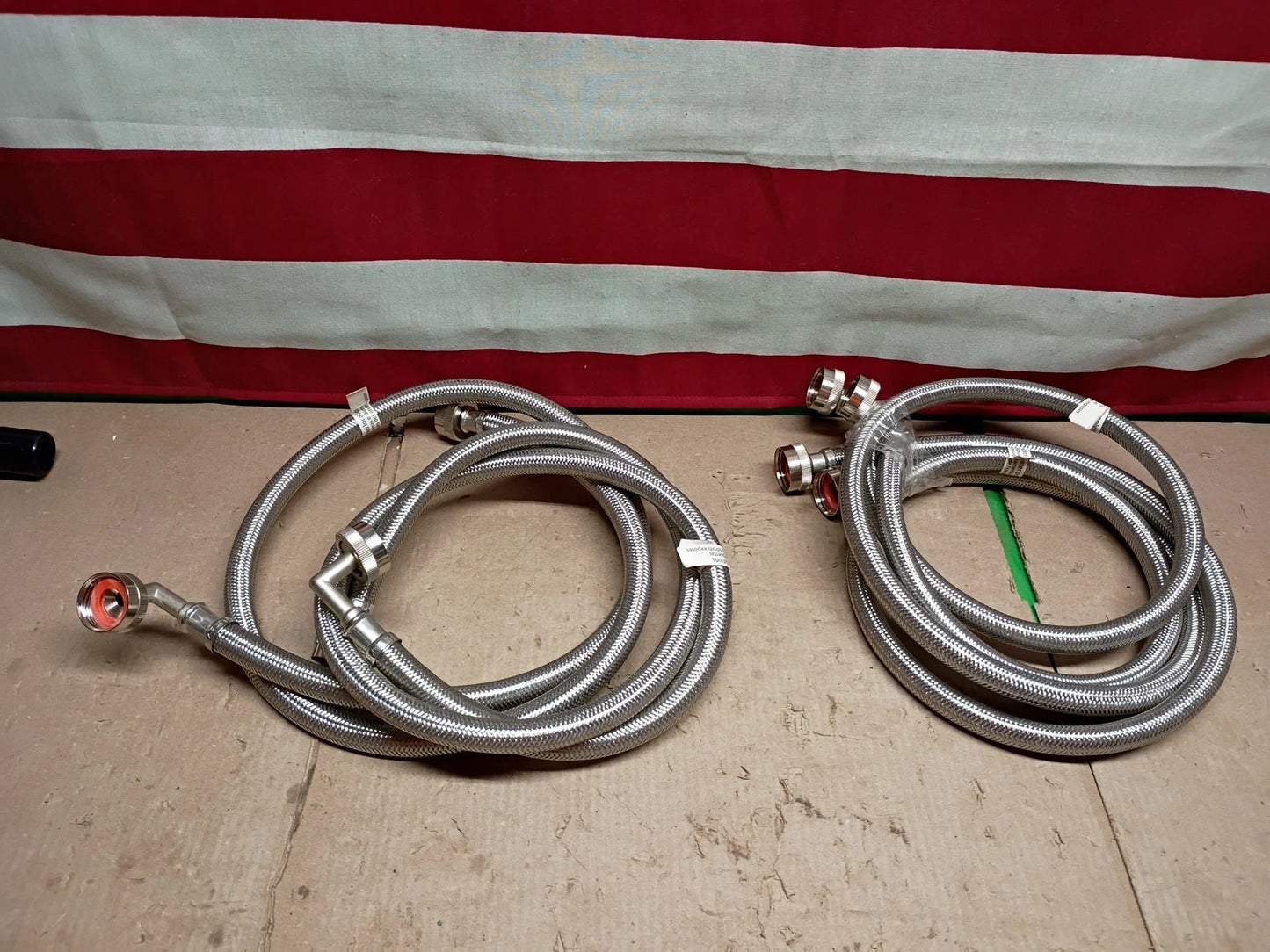 4pk Eastman Washing Machine Stainless Steel Braided Hose 4ft x 3/4" FHT