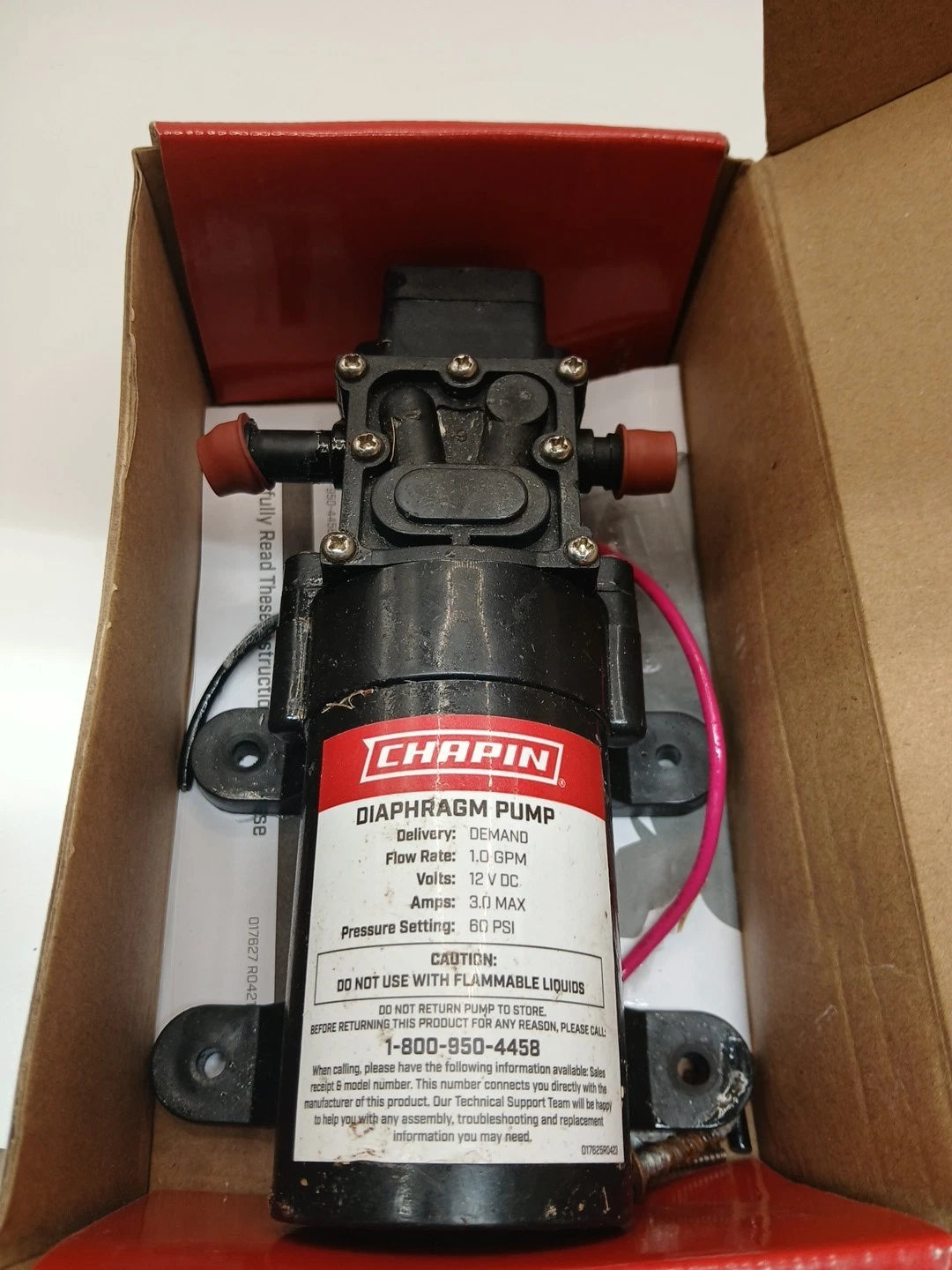 Chapin 6-9206 12 VOLT 1.0 GPM Diaphragm Pump FOR SPOT SPRAYERS