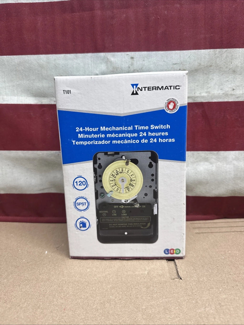 Intermatic T101 24-Hour Mechanical Time Switch, 120 VAC, 60Hz, SPST
