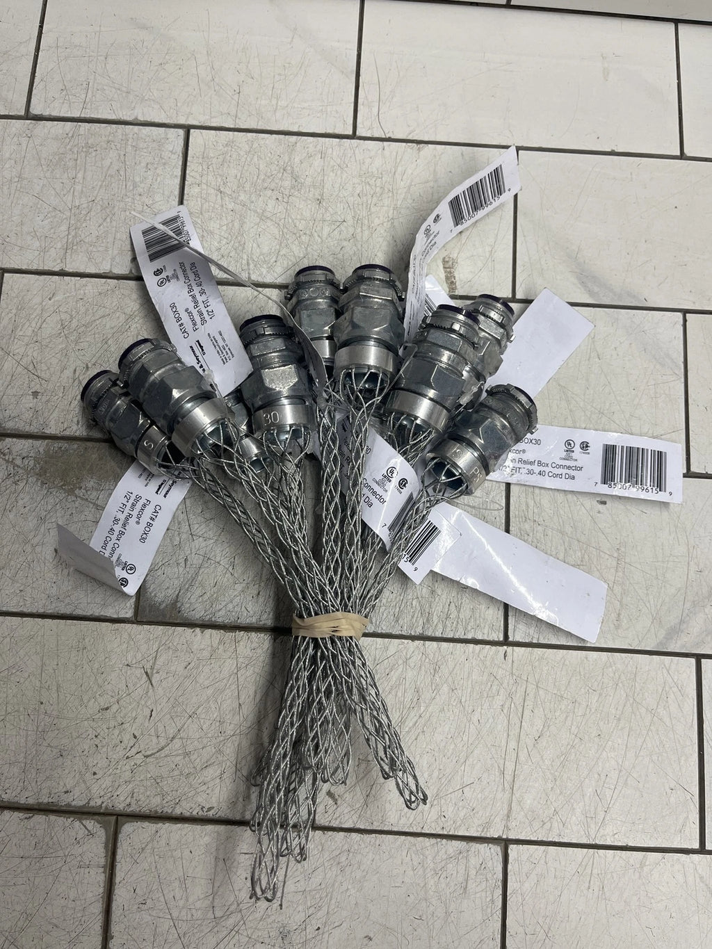 10PK FLEXCOR 1/2" Strain Relief Box Connector Straight Male 0.30-0.40 Cord Dia.