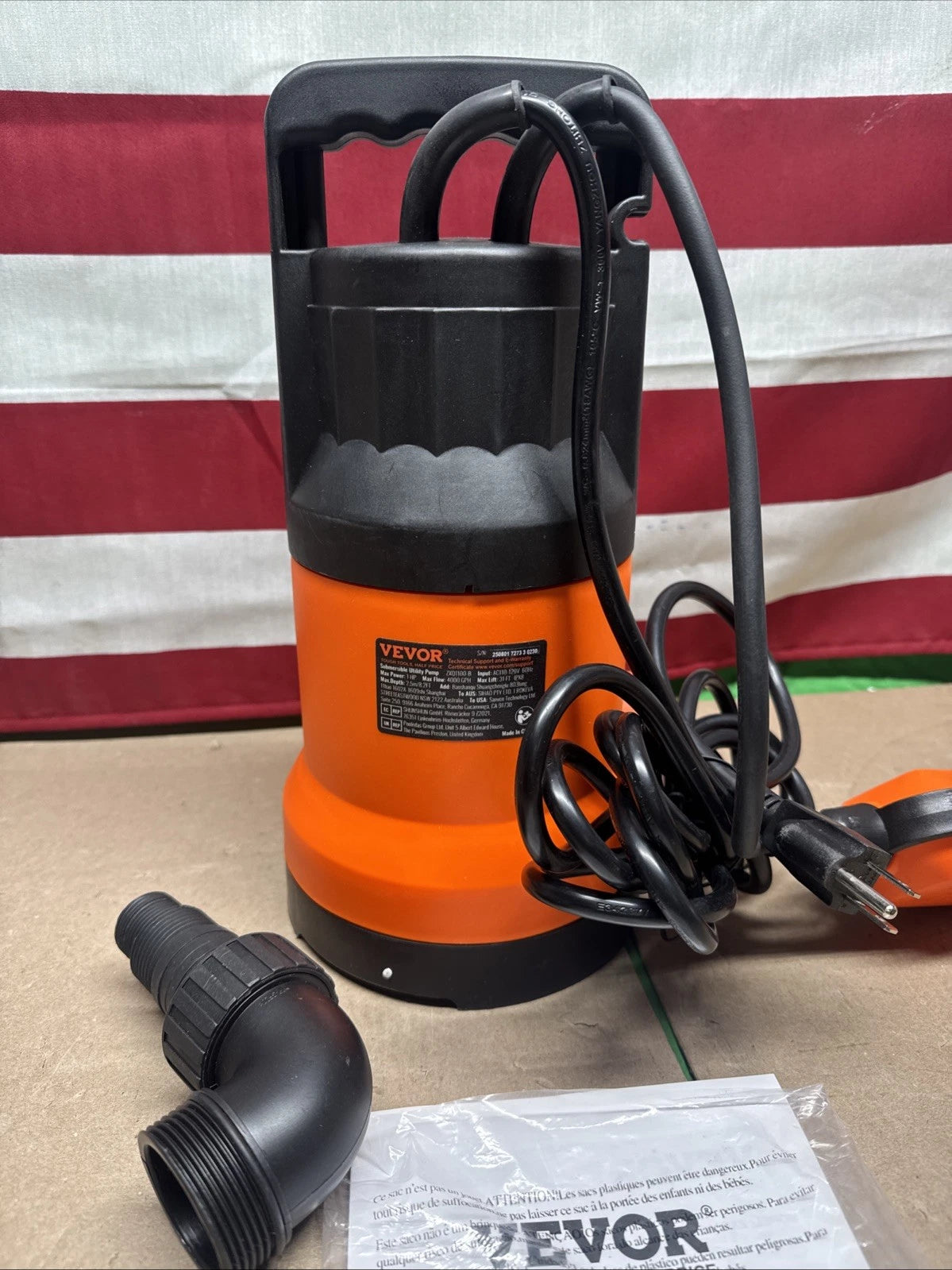 VEVOR Utility Pump, 1 HP, 4000 GPH High Flow, 31 ft Head…