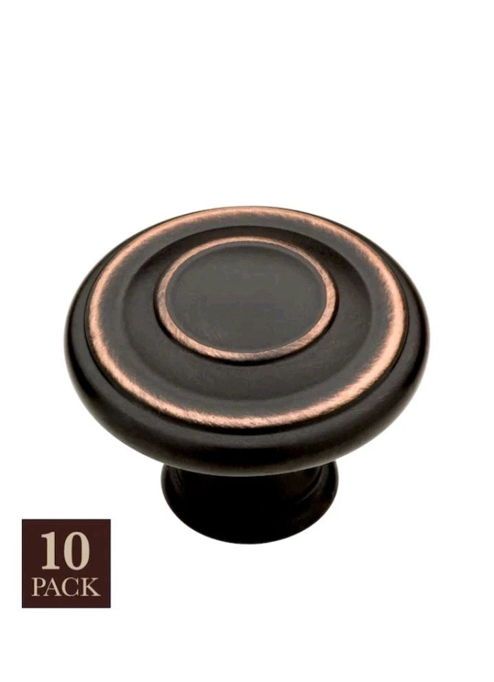 NEW Allen + Roth Oliver 875277 1-3/8" Cabinet Knobs Oil Rubbed Bronze 10-Pack