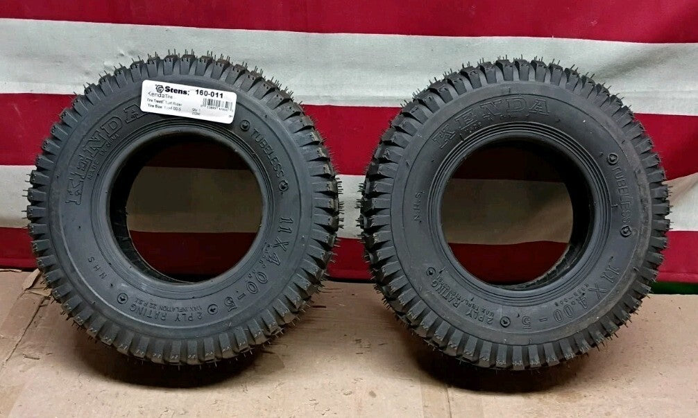 2-PACK Stens 160-011 Kenda Tires-11 x 4.00-5 Turf Rider 2-Ply