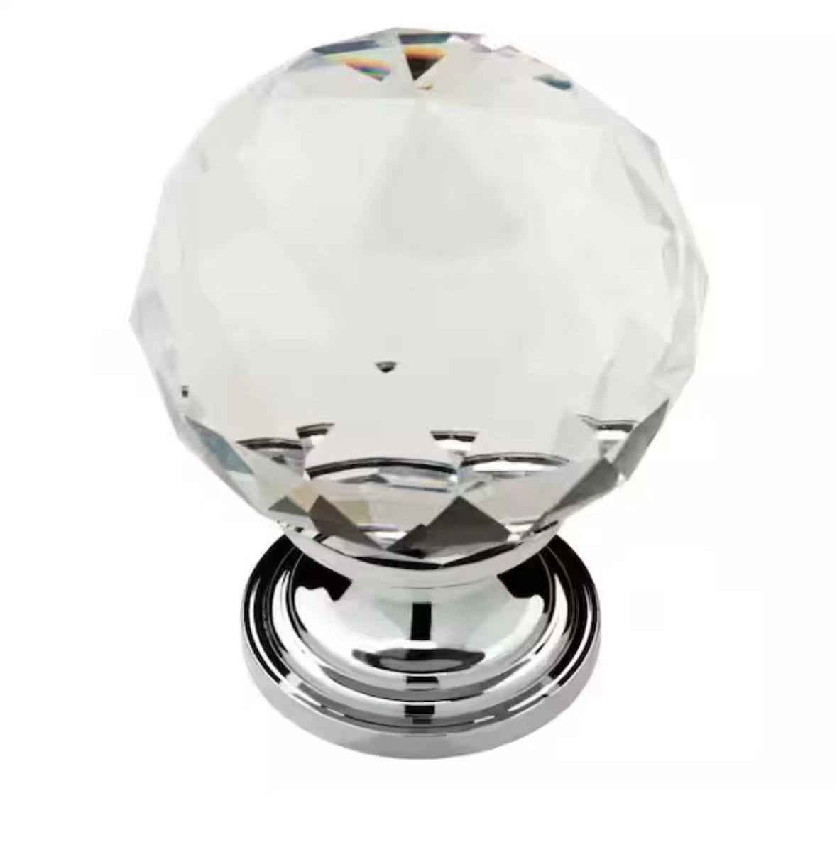 (12-Pk) Liberty Faceted Crystal Knob Chrome 1-3/16" P30779C-CHC-CP