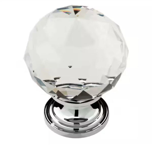 (12-Pk) Liberty Faceted Crystal Knob Chrome 1-3/16" P30779C-CHC-CP