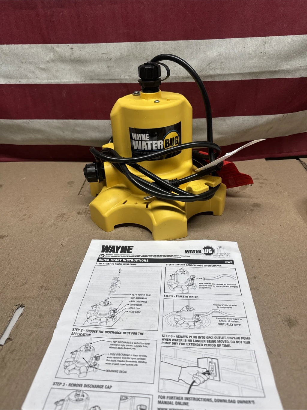 Wayne 1/6 HP WaterBUG Submersible Utility Pump with Multi-Flo Technology NOB