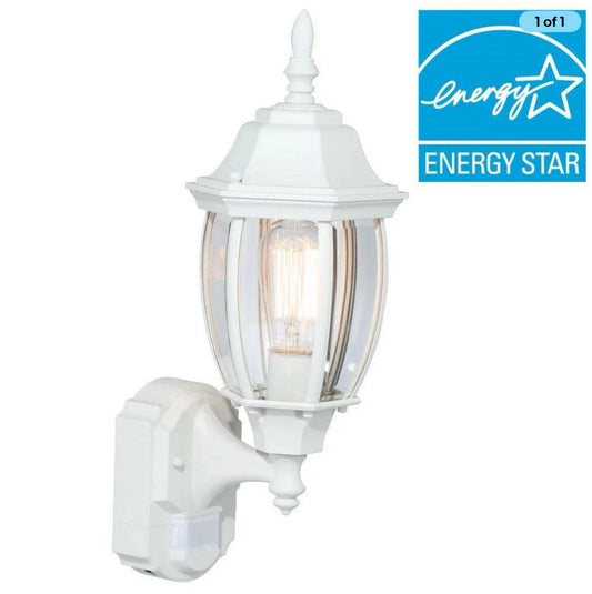 NEW Hampton Bay Alexandria Motion Sensing Exterior Wall Lantern White 248 617
