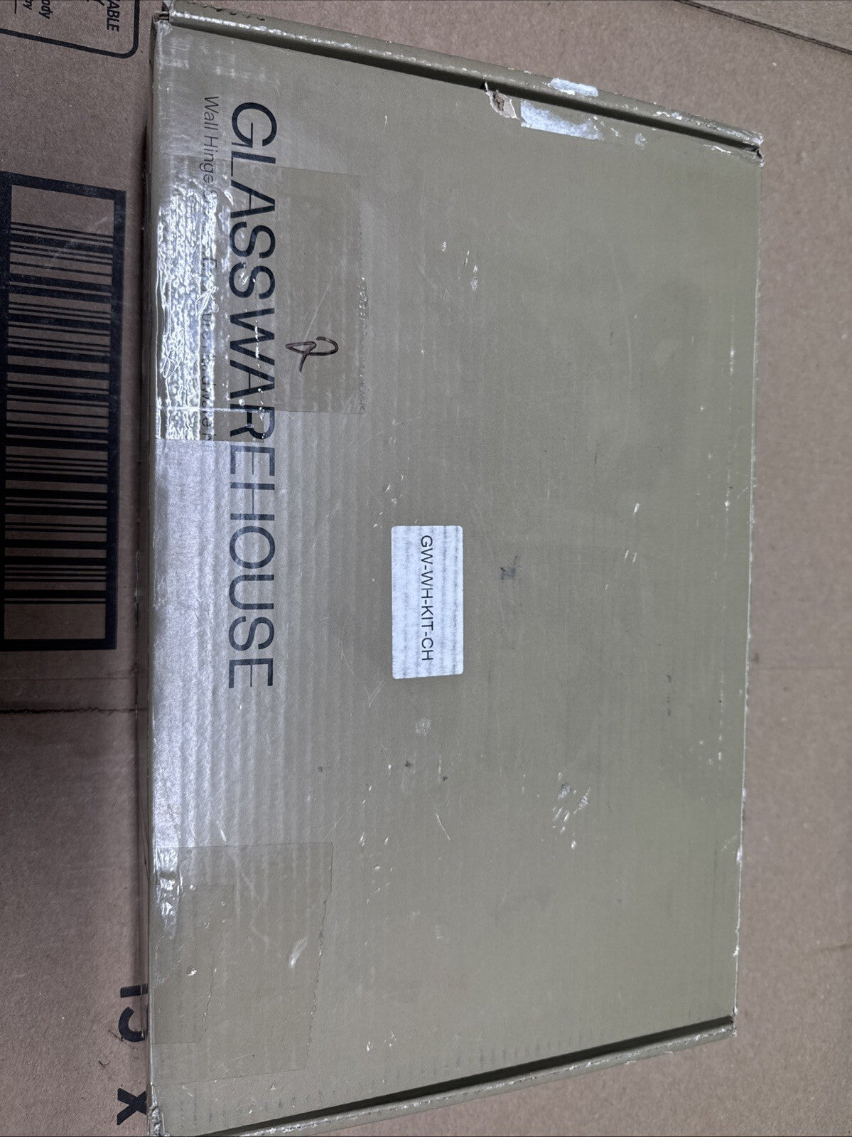 Glass Warehouse  Wall Hinged Hardware Pack in Polish Chrome with Handle.