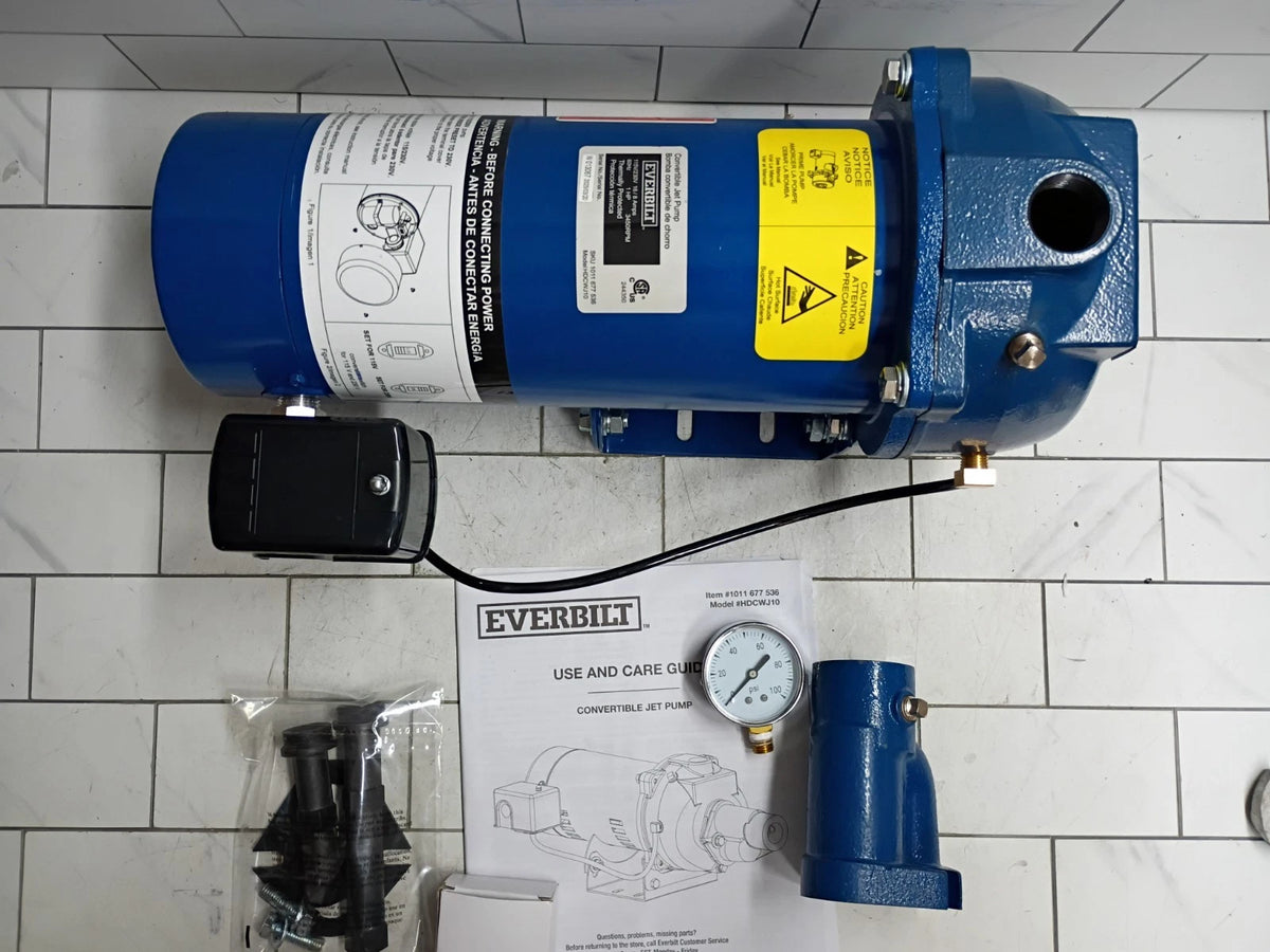 Everbilt HDCWJ10 1 HP Professional Convertible Jet Pump. NEW OPEN BOX