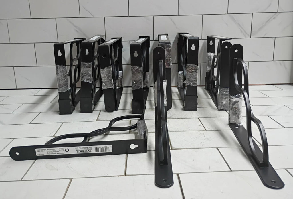 (16 Pack) Everbilt Shelf Bracket 6.5 in. x 9 in. Black Triple Scroll (Open Box)