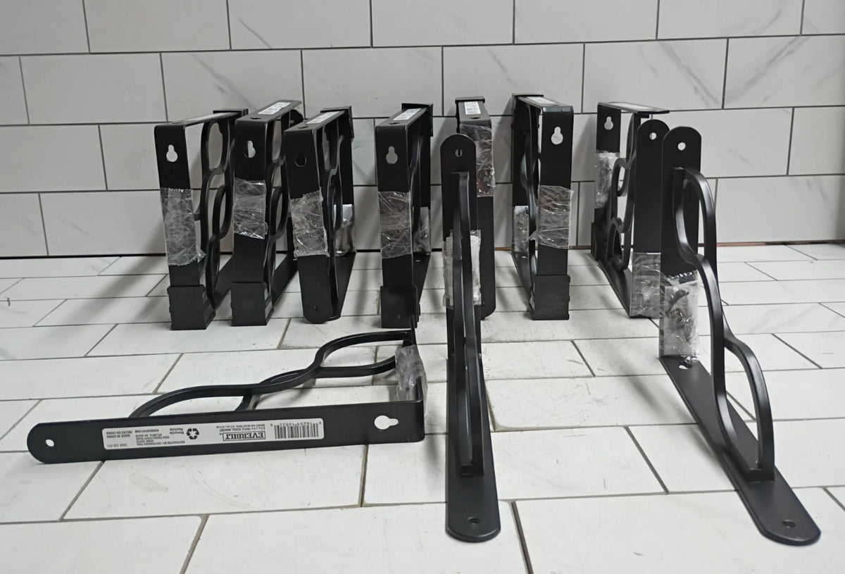 (16 Pack) Everbilt Shelf Bracket 6.5 in. x 9 in. Black Triple Scroll (Open Box)