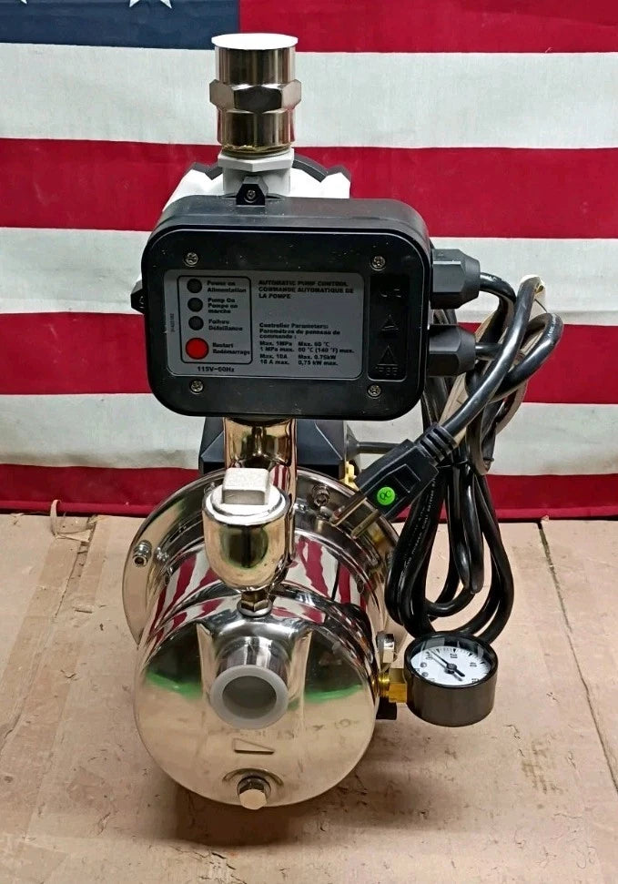 K2 Pumps WPS07505PCK Automatic Booster Pump 3/4Hp Lead Free Stainless Steel 115V