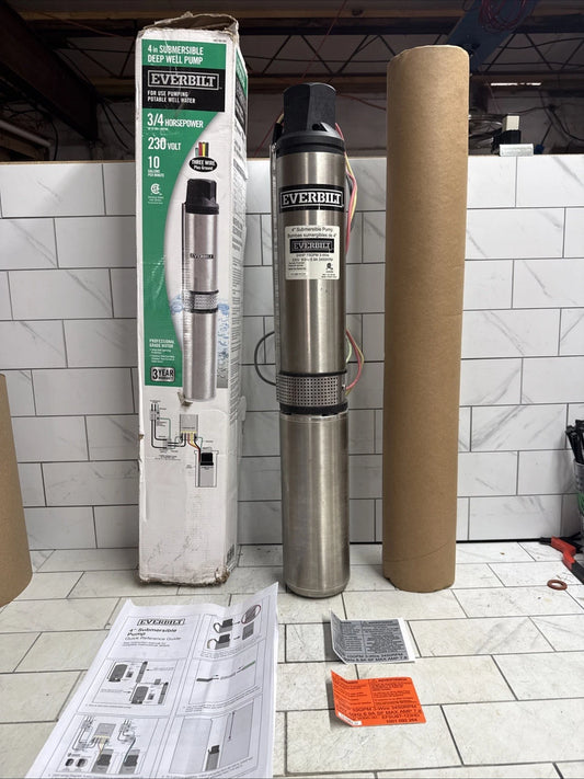 Everbilt EFSUB7-123HD, 3/4 HP Submersible 3 Wire 10 GPM Deep Well Water Pump, OB