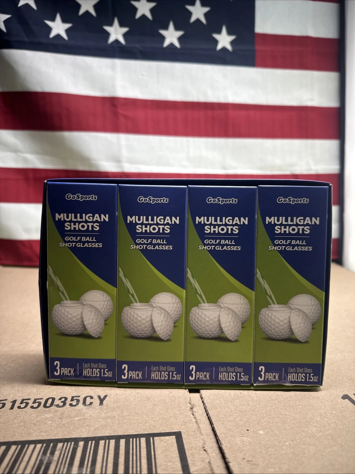 GoSports Mulligan Shots Golf Ball Shot Glasses with Lids - 12 Pack - Funny Golf