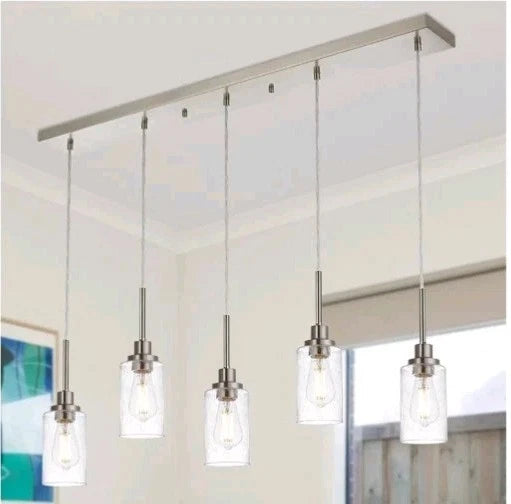 TODOLUZ 5-Light Farmhouse Chandelier, Adjustable Height Pendant Light