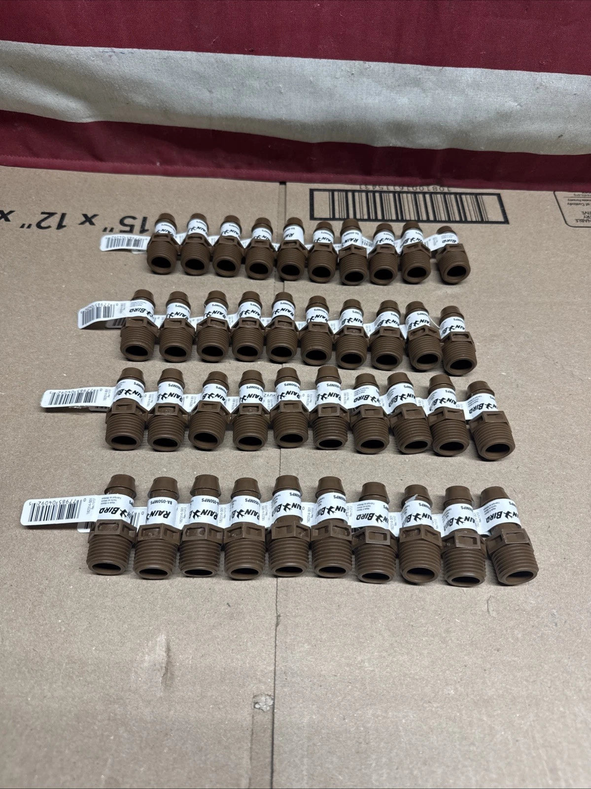40 Pack Rain Bird BA-050MPS Drip Irrigation Adapter 1/2 Male Thread x 1/2" Barb