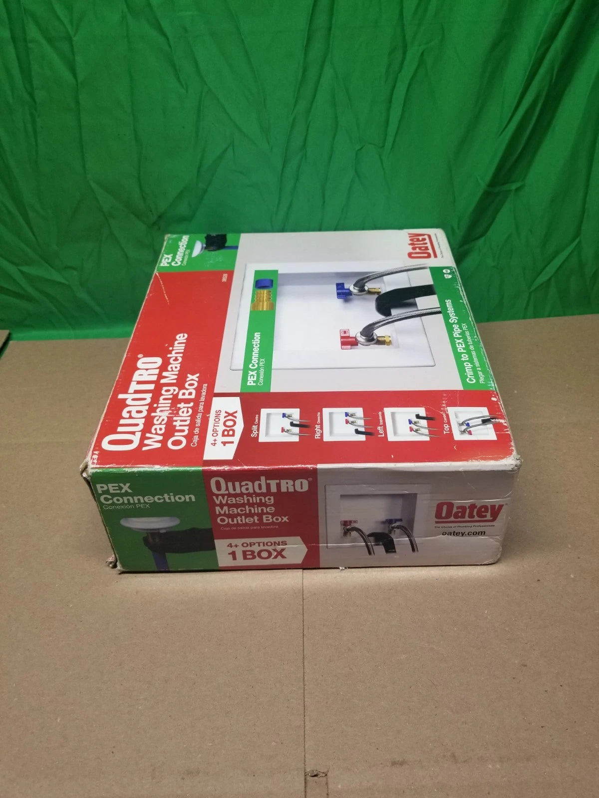 Oatey Quadtro Washing Machine Outlet Box 1/4" Turn x 2" Hub 38528 OPEN BOX