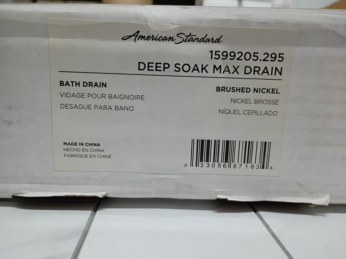 American Standard 1599205.295 1/2" Brass Lift & Turn Drain Brushed Nickel OB