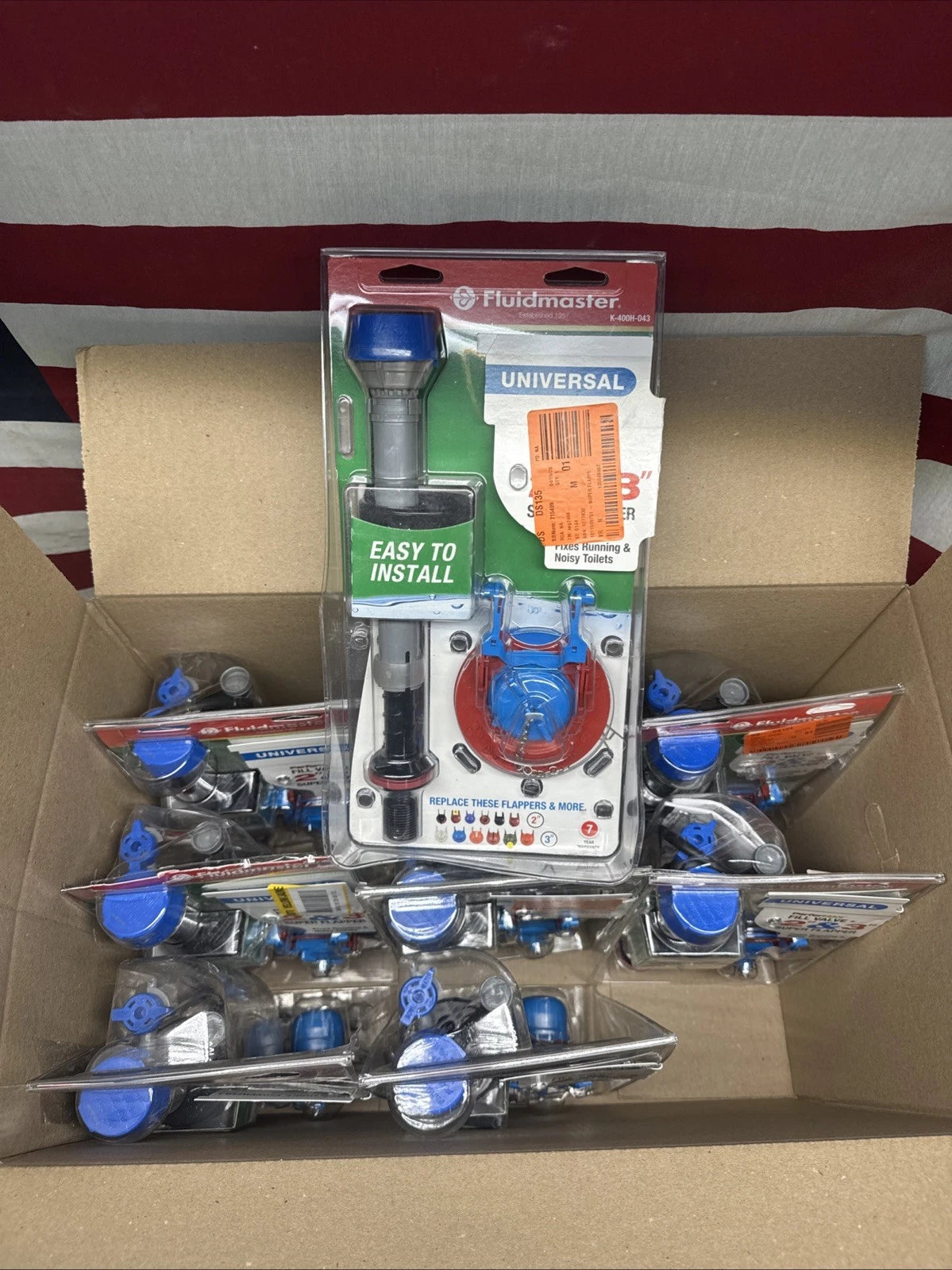 9pck Fluidmaster Fill Valve + 2” & 3” Super Flapper Kit K-400H-043 OPEN BOX
