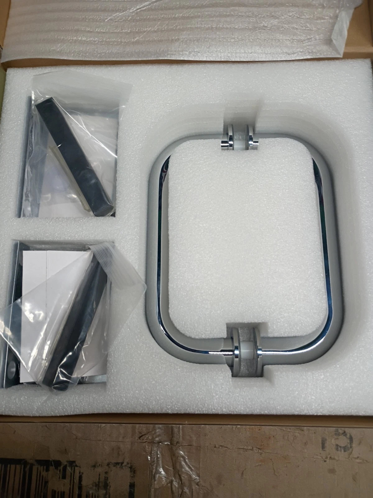 Hardware Pack w/ Handle Brass Brushed Nickel For Door 78" GW-DO-KIT-BN. OB