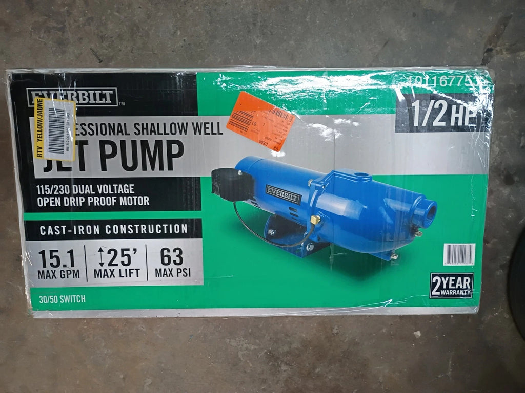 Everbilt HDSWJ5 Shallow Well Jet Pump Cast Iron 1/2HP FOR PARTS