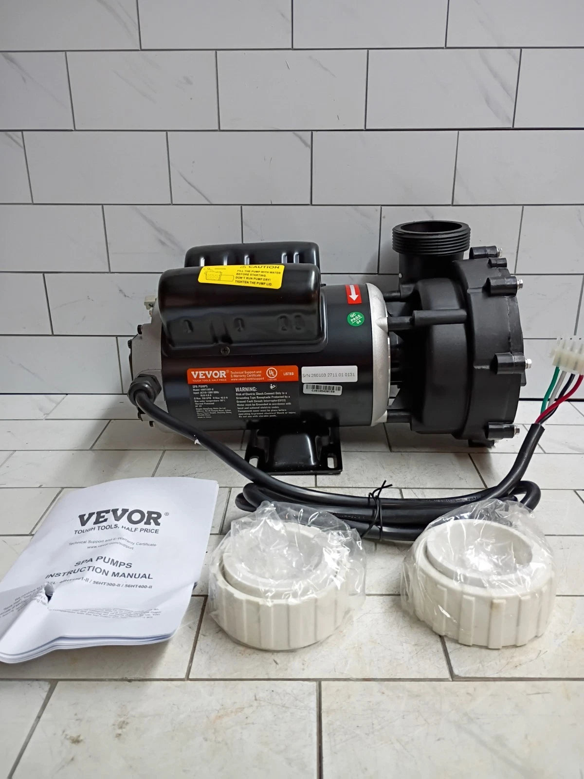Vevor 2-Speed 1.5HP Spa Pump 110V 48-Frame 2" Port 150GPM Open Box