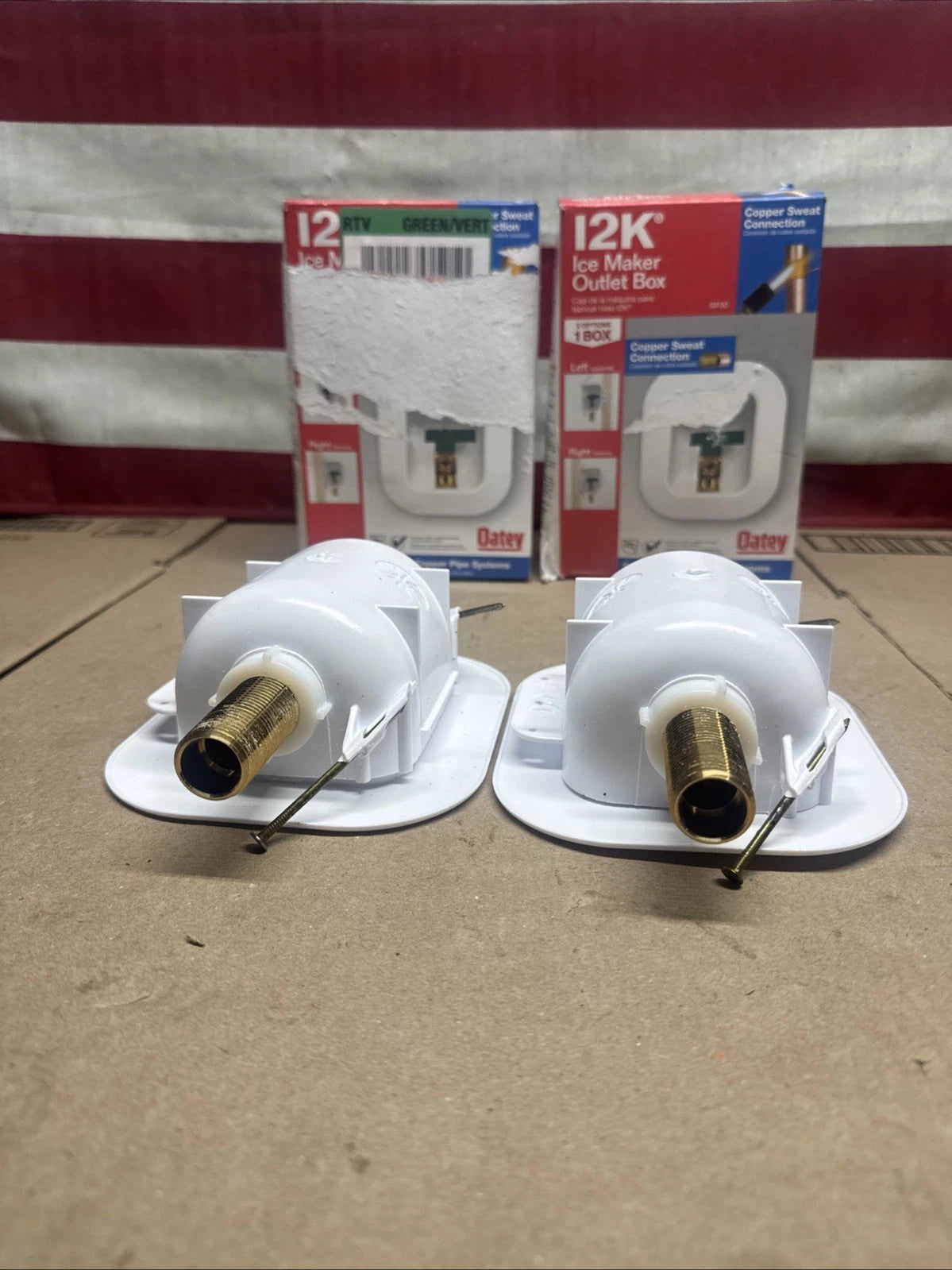 Lot Of 2 Oatey Commercial Ice Maker Box Brass White 1/2" FIP 39130