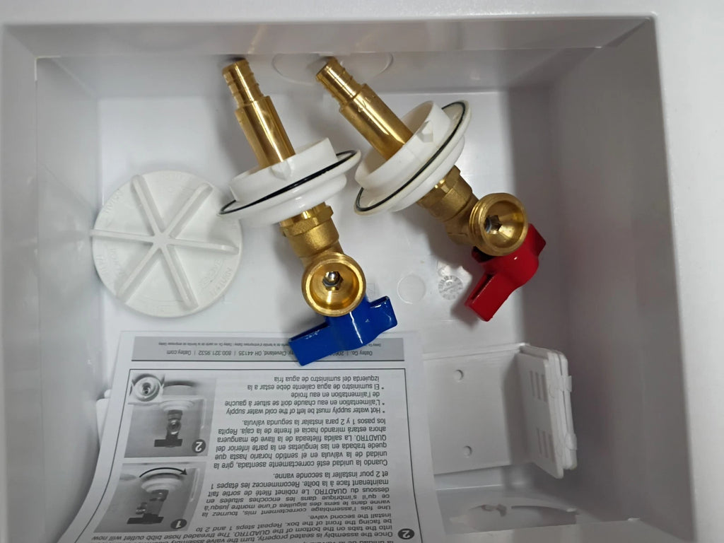 (2 Pack) Oatey Quadtro 38528 Washing Machine Outlet Box With PEX Crimp Valves OB
