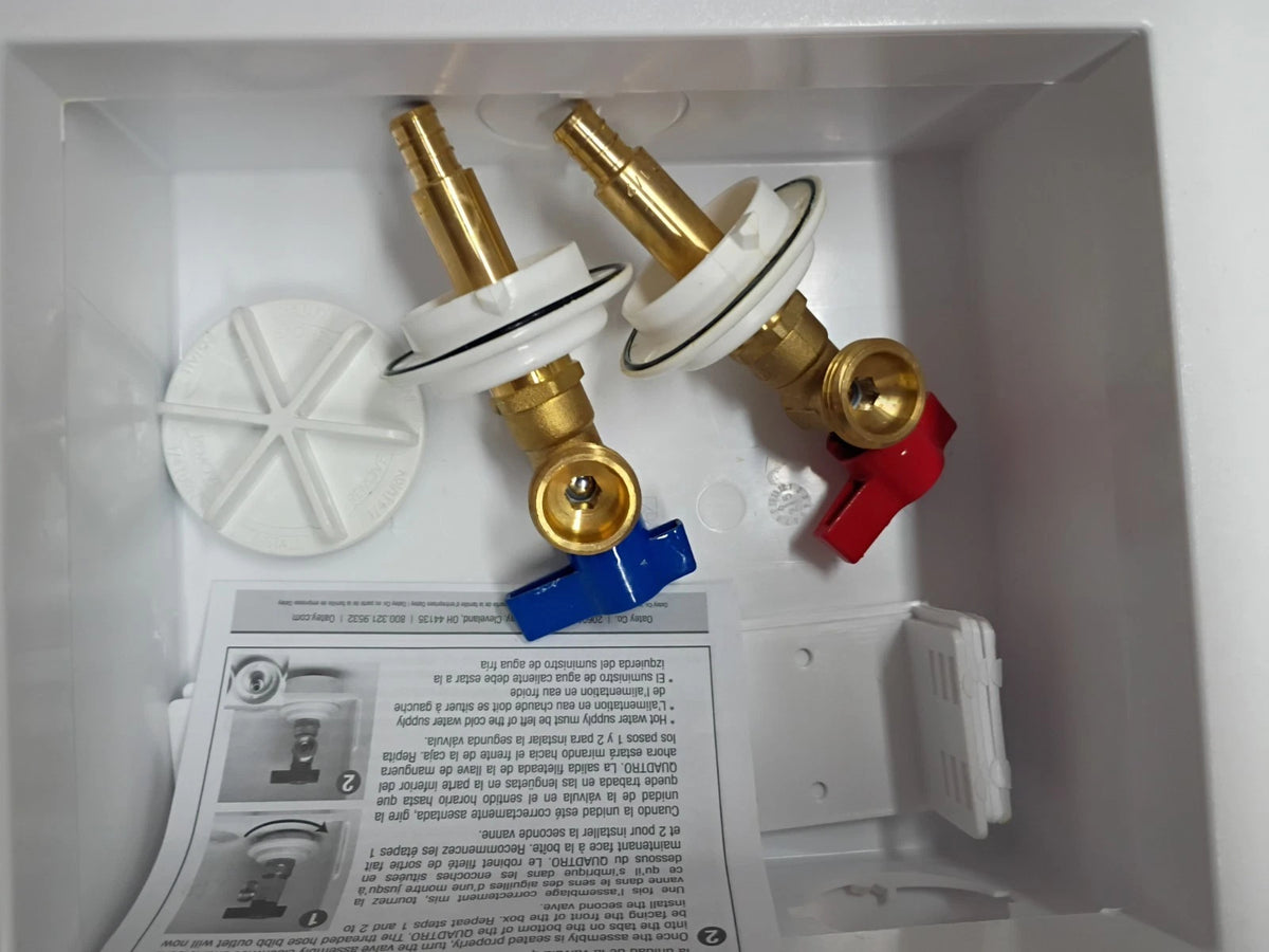 (2 Pack) Oatey Quadtro 38528 Washing Machine Outlet Box With PEX Crimp Valves OB