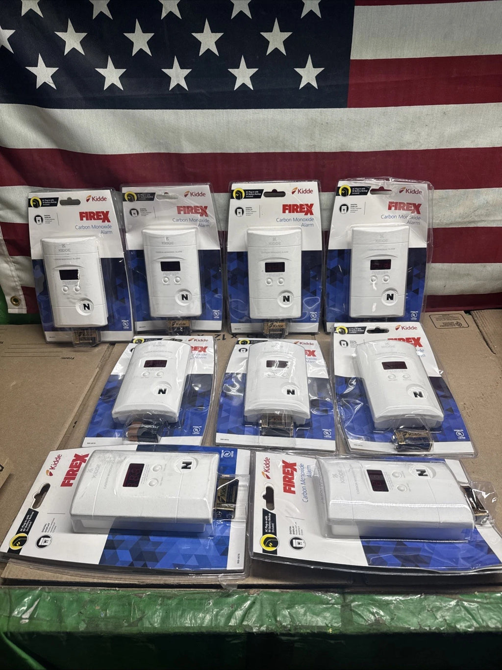 9 Pack Kidde 900–0076 FIREX Carbon Monoxide Alarm Plug-In Detector