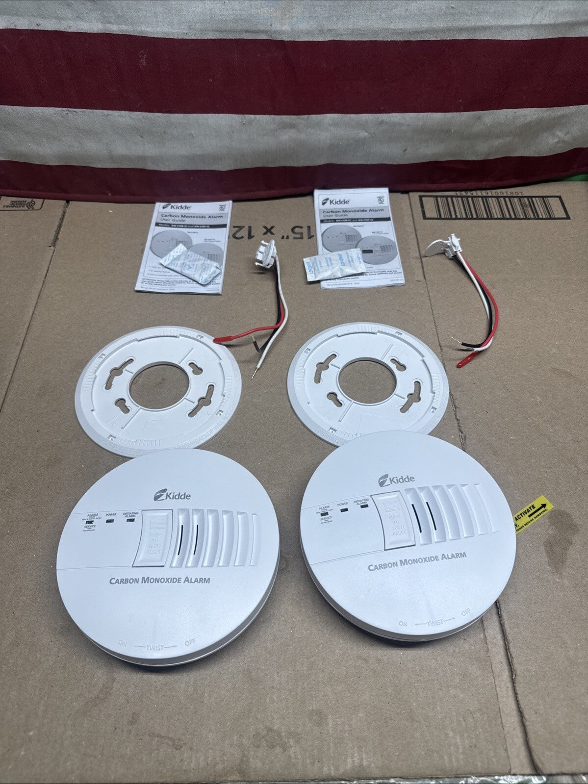 2PK KiddeFireX Hardwired Carbon Monoxide Detector w/ LED Light, Interconnectable