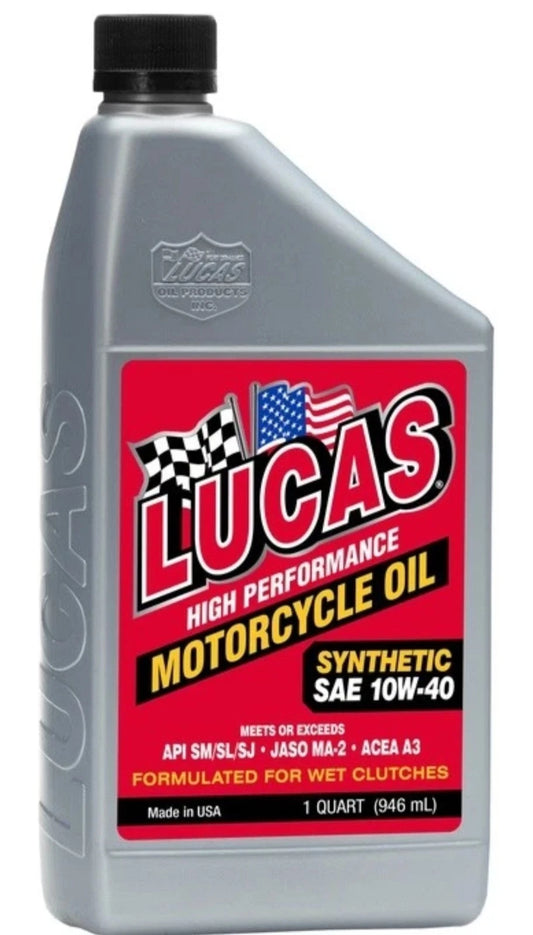 Lucas Synthetic Motorcycle Engine Oil 10W-40 1 Quart