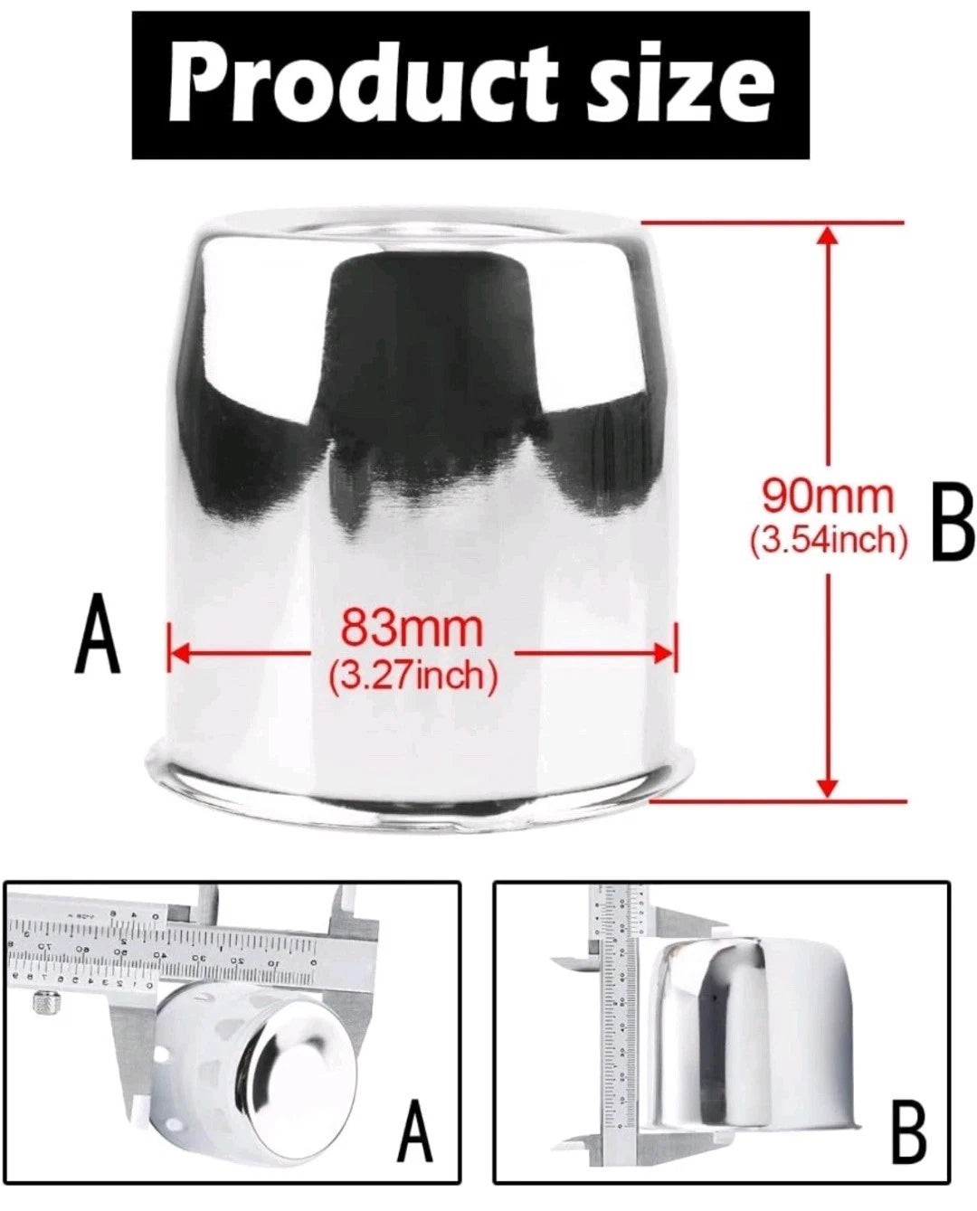4PCs Rheedal 3.27 Inches Chrome Silver Wheel Cover NEW OPEN BOX