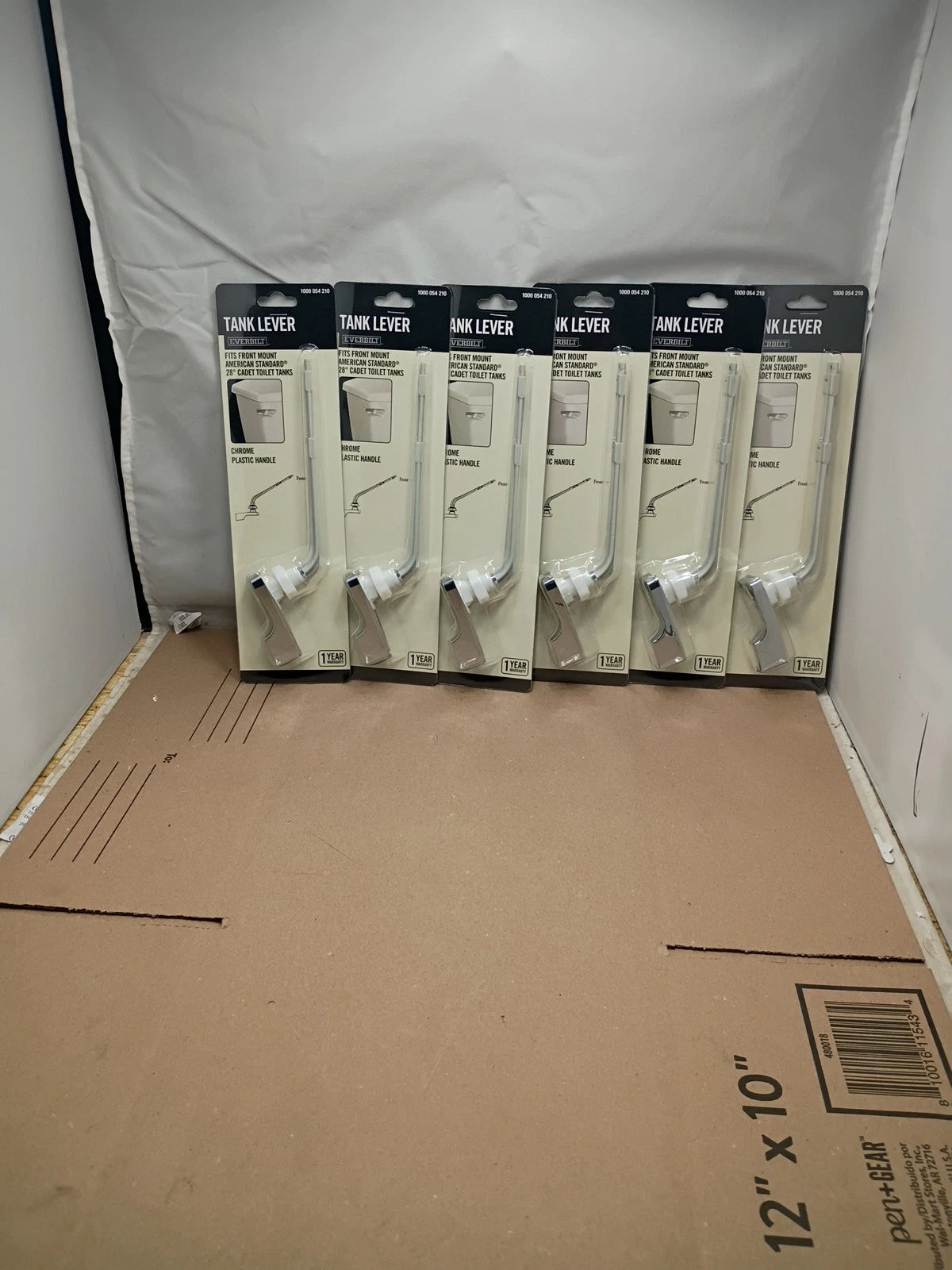 6 Pk Everbilt 28-Deg Toilet Tank Lever Chrome 224385-open Box