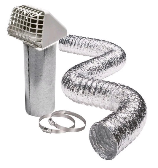 Airtight Dryer Exhaust Kit, 4 in. Exhaust Pipe, Hood and Damper