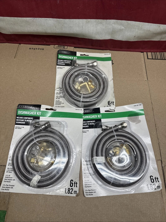 Lot Of 3 Everbilt Dishwasher Installation Kit 6-ft 98254