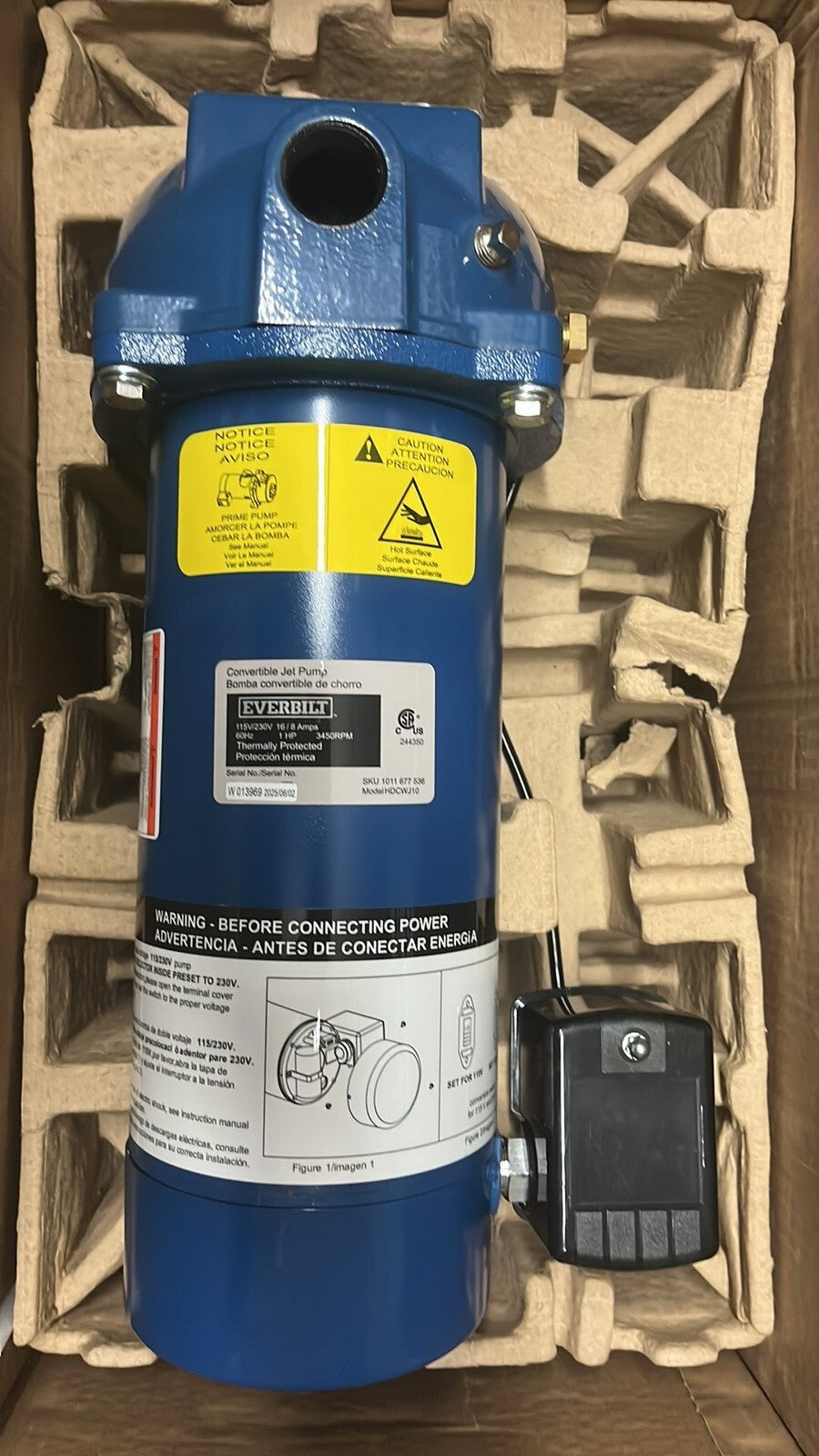 Everbilt HDCWJ10 1HP Professional Convertible Jet Pump NEW OPEN BOX