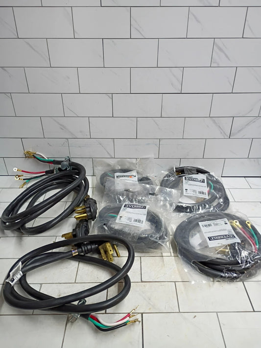 7pk Everbilt 10 Gauge 4-Wire Electric Dryer Plug 125/250V Black 6' 61255HD OB