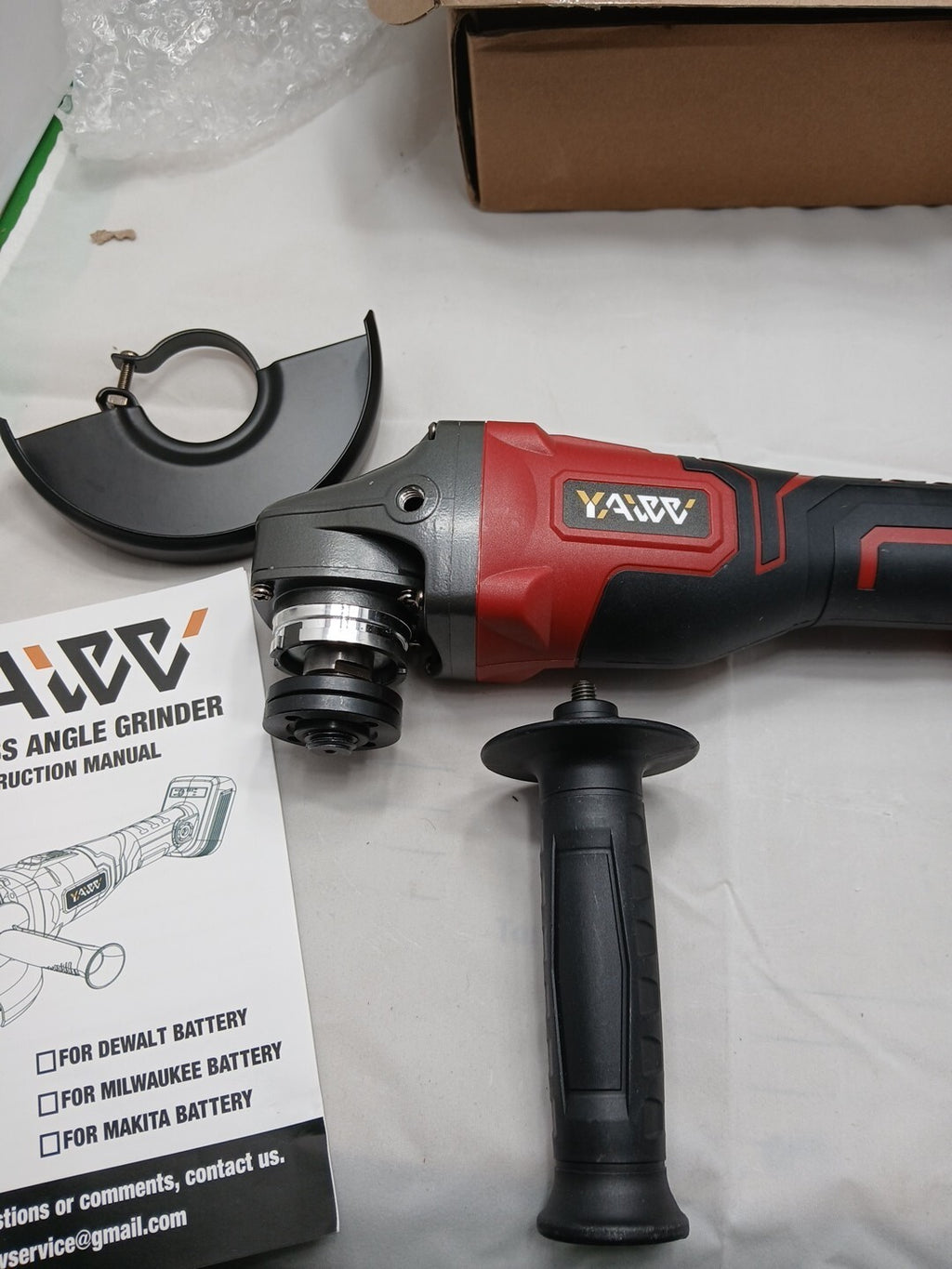 YAWV Cordless 4-1/2 Power Angle Grinder Cutting Disc Power 11000 RPM Open Box