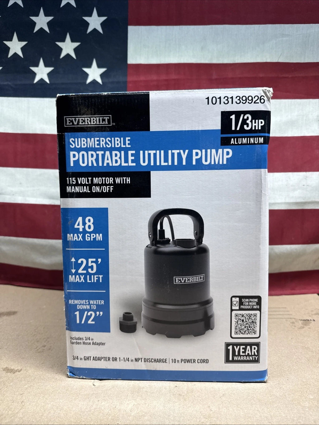 Everbilt 1/3 HP Submersible Aluminum Utility Pump