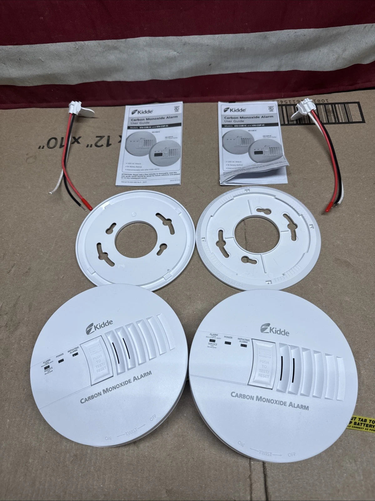 2Pk KiddeFireX Hardwired Carbon Monoxide Detector w/ LED Light, Interconnectable